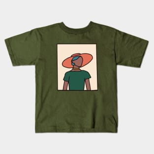 Girl in hat darker Kids T-Shirt